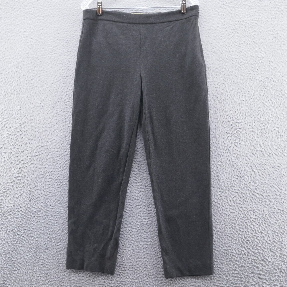 Talbots Womens Italian Ponte Knit Slim Leg Pants 8‎ Gray High Rise Stretch